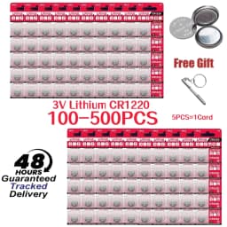 100-500Pcs CR1220 Batteries 3V Lithium Coin Cell CR 1220 Battery High Capacity For Watches Healthcare Devices Calculator Etc