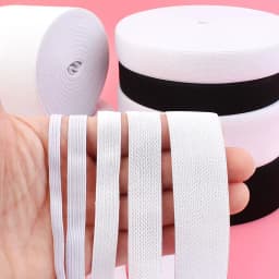 10/20Yards 3/10/20/30/40/50mm Bungee Cord Black/White Rubber Bands Mask Strap Sewing Elastic Band HairBand Elasticity Tape