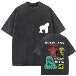 Vintage Washed Rusowsky Daisy Tour 2025 Fans T Shirt Men Women Hip Hop Fashion Clothing Short Sleeve T-shirt Pure Cotton Tshirts
