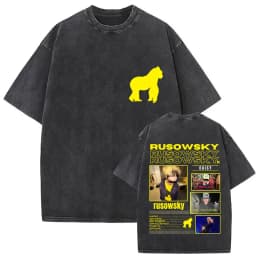 Vintage Washed Rusowsky Daisy Tour 2025 Fans T Shirt Men Women Hip Hop Fashion Clothing Short Sleeve T-shirt Pure Cotton Tshirts