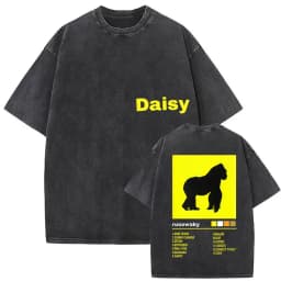 Vintage Washed Rusowsky Daisy Tour 2025 Fans T Shirt Men Women Hip Hop Fashion Clothing Short Sleeve T-shirt Pure Cotton Tshirts