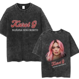 Hot Karol G Bichota Music Album Washed T Shirt Hip Hop Fashion Men Women Cotton Retro Short Sleeve Loose Summer Tees Streetwear