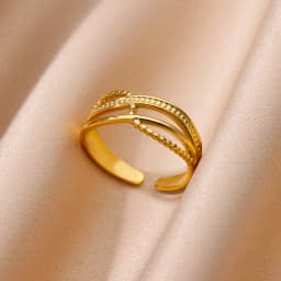 Stainless Steel Chunky Wide Rings For Women Vintage Gold Color Geometric Open Finger Ring Fashion Minimalist Jewelry Gift Femme