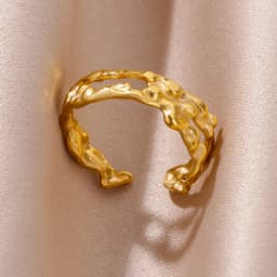 Stainless Steel Chunky Wide Rings For Women Vintage Gold Color Geometric Open Finger Ring Fashion Minimalist Jewelry Gift Femme
