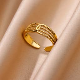 Stainless Steel Chunky Wide Rings For Women Vintage Gold Color Geometric Open Finger Ring Fashion Minimalist Jewelry Gift Femme