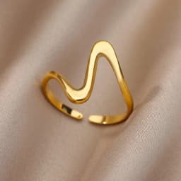 Stainless Steel Chunky Wide Rings For Women Vintage Gold Color Geometric Open Finger Ring Fashion Minimalist Jewelry Gift Femme