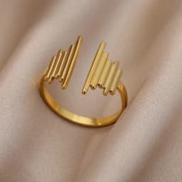 Stainless Steel Chunky Wide Rings For Women Vintage Gold Color Geometric Open Finger Ring Fashion Minimalist Jewelry Gift Femme