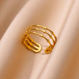 Stainless Steel Chunky Wide Rings For Women Vintage Gold Color Geometric Open Finger Ring Fashion Minimalist Jewelry Gift Femme