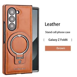Magnetic Ring Holder Leather Case For Samsung Z Fold8 Ultra Z Fold 8 7 6 5 4 3 For Magsafe Wireless Charging Shockproof Cover