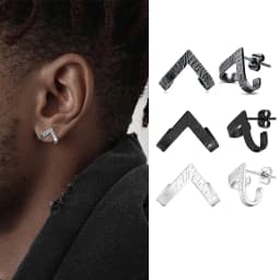 Geometric Stud Earring for Men Stainless Steel Triangle Wrap Earrings Punk Cool Boys Anti Allergy Jewelry Gift for Him Male