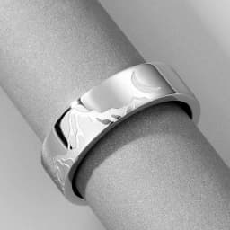 Kinitial Stainless Steel Mountain Range Crescent Moon Thumb Stacking Ring For Women Men Charm Jewelry Gift