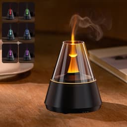 Flame Humidifier Essential Oil Diffuser Aroma Air Humidifier Fragrance Diffuser for Home Aromatherapy Diffuser with Night Light