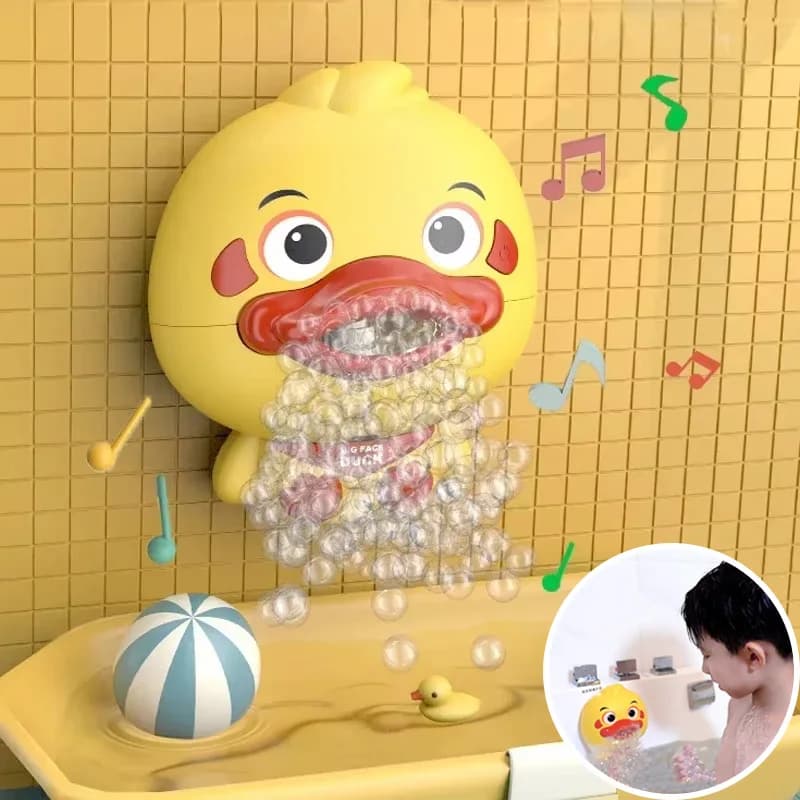Bubble Duck Baby Bath Toy Funny Toddler Bath Bubble Maker Pool Swimming Bathtub Soap Machine Bathroom Toys for Children Kids