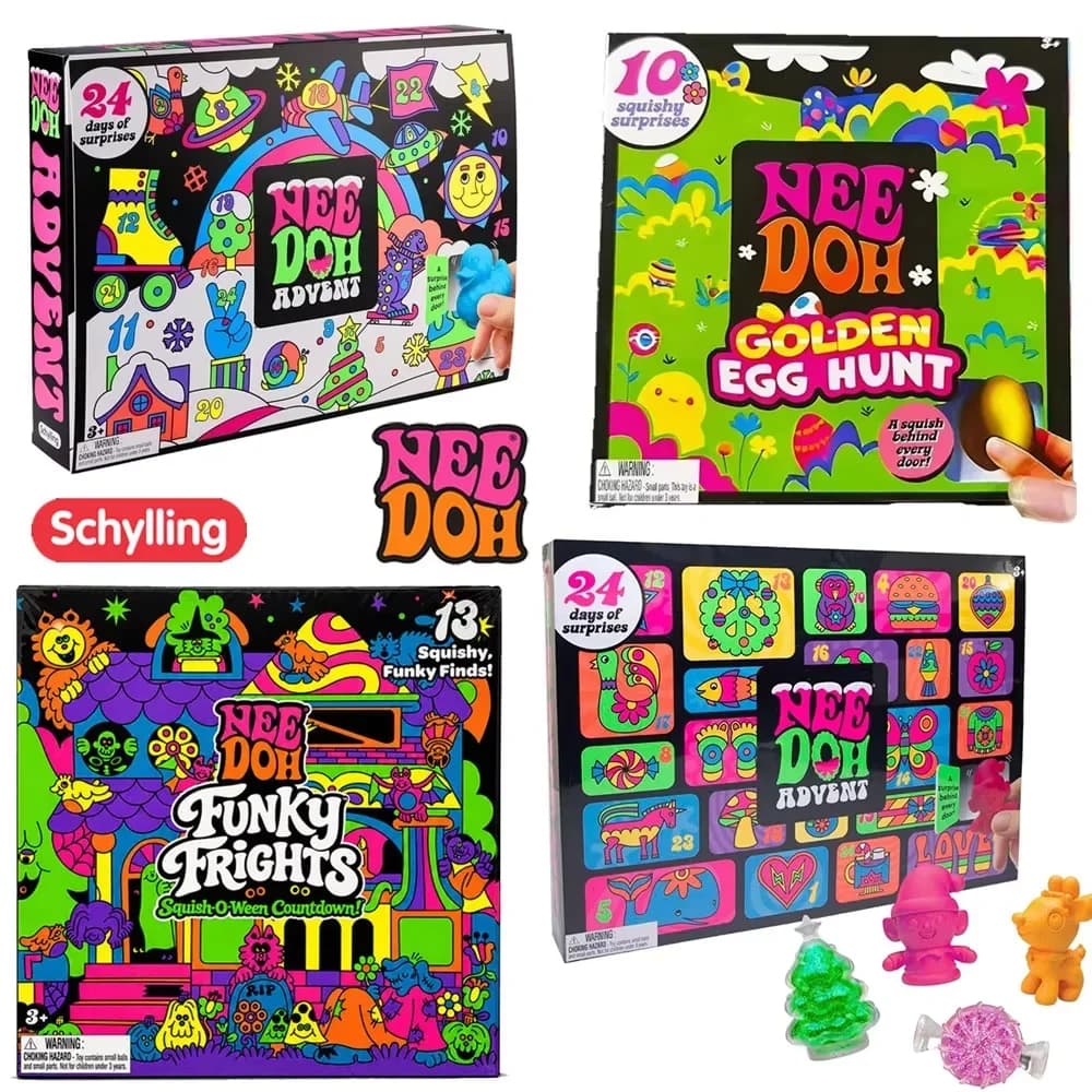 Needoh New Funky Frights Halloween Advent Calendar 13 Days, Spooky Squishy Slow Rise Stress Relief Toys Countdown Gift Box