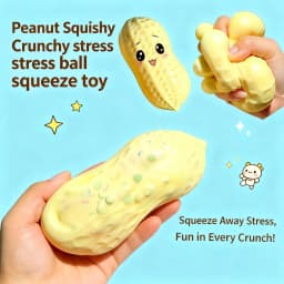Buttery-Soft Peanut Crunchy Squishy Stress Ball Handmade Fidget Toy Squeeze Ball ASMR Sensory Toys for Adults