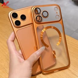 Luxury Matte Plating for Magsafe Case for iPhone 18 17 Pro Max 16 15 Hard Shockproof Lens Film Translucent Cover for iPhone Air