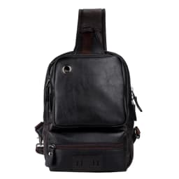 Vintage PU Leather Men Chest Backbag Casual Fashion Male Messenger Bags Back Pack Crossbody Bags Small Sling Single Shoulder Bag