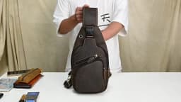 New Fashion Men's Chest Bag Single Shoulder Bagpack Bag Crossbody Chest Pack Vintage Style Male Travel Bags Genuine Leather Hot