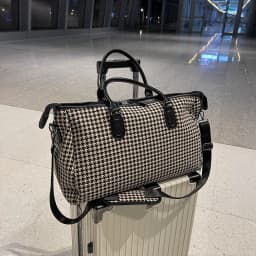 2025 retro travel handbag plaid pattern fitness yoga bag portable duffel bag storage large capacity multi-functional bag a001