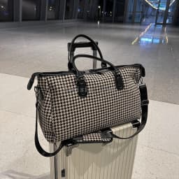 2025 retro travel handbag plaid pattern fitness yoga bag portable duffel bag storage large capacity multi-functional bag a001