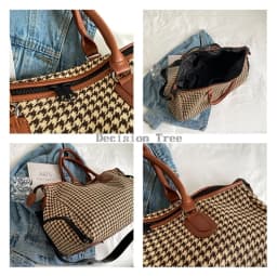 2025 retro travel handbag plaid pattern fitness yoga bag portable duffel bag storage large capacity multi-functional bag a001