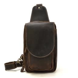 Newsbirds High Quality Big Chest Bag Real Cowhide Leather Chest Bags Crazy Horse Leather Men's Sling Bag Chest Pack For Man Male