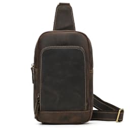 Newsbirds High Quality Big Chest Bag Real Cowhide Leather Chest Bags Crazy Horse Leather Men's Sling Bag Chest Pack For Man Male
