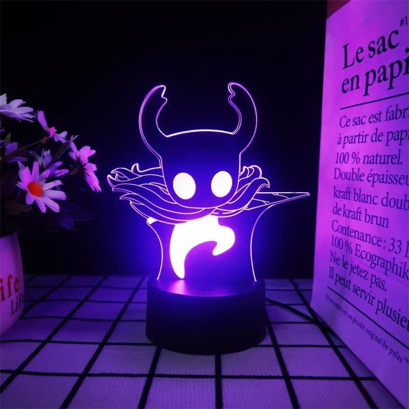 Hollow Knight 3D Visual Stereo Night Light LED Ambient Lamp Bedroom Bedside Ornament Merchandise Gift & Birthday Present for Boy