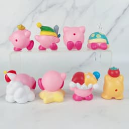 8Pcs/Set Anime Games Kirby Anime Figure Cute Cartoon Pink Kirby Mini Figure Car Decorative Collection Toy For Gifts