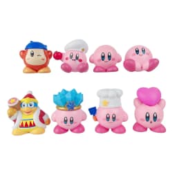 8Pcs/Set Anime Games Kirby Anime Figure Cute Cartoon Pink Kirby Mini Figure Car Decorative Collection Toy For Gifts