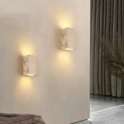 Yellow Travertine Stone Wall Mounted Lamp for Shop Restaurant Cafe Indoor Outdoor Decoration Sconce Light Background House
