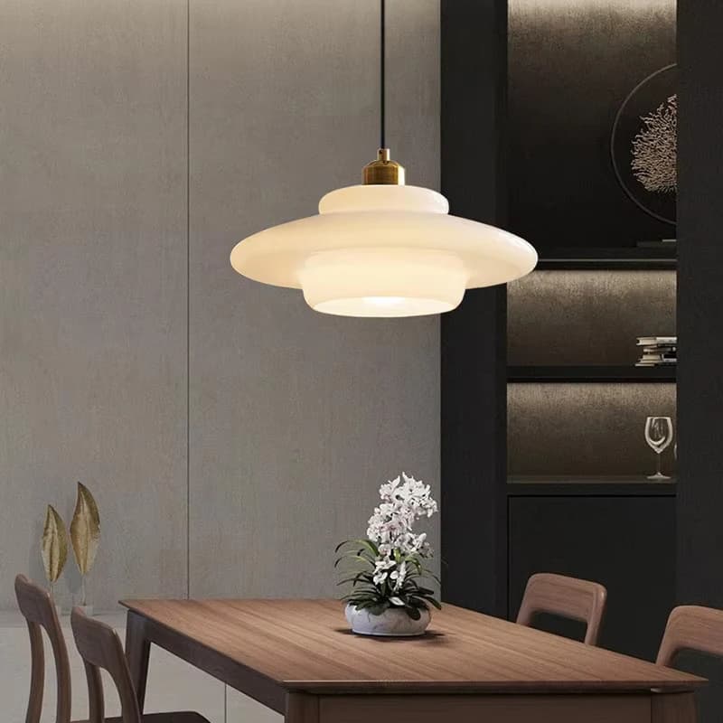 Vintage Glass Pendant Light White For Living Room Dining Room Restaurant Coffee Shop Bar Study Room Indoor Decorative Chandelier