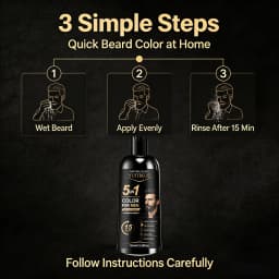 YUITIKUE 5 in 1 Mens Hair Color Shampoo Natural Black Ginseng Botanical Beard Gray Dye 100ml