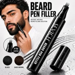 Waterproof Beard Pen Beard Filler Pencil And Brush Beard Enhancer Lasting Repair Moustache Coloring Shaping Tools Hair Pencil