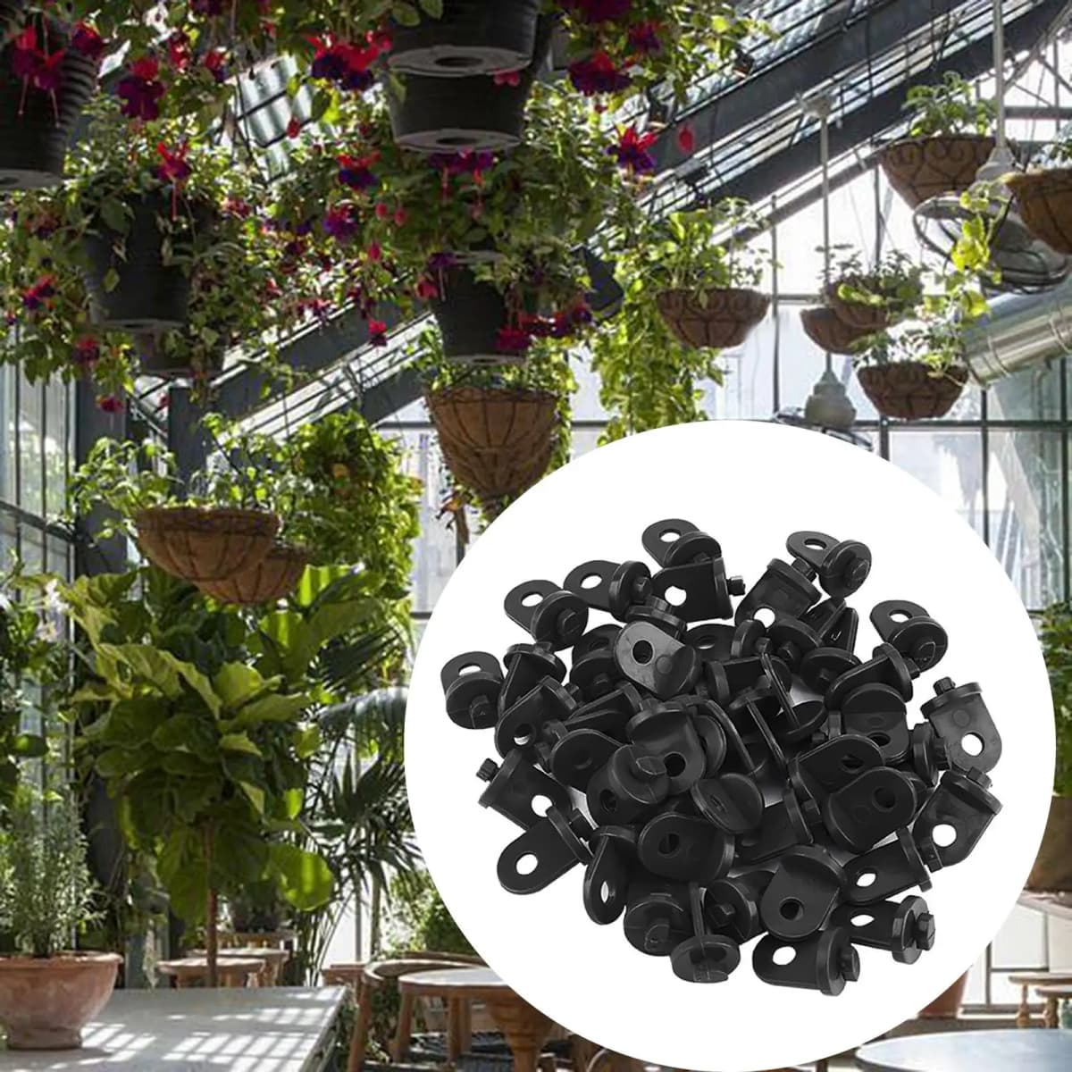 50Pcs Greenhouse Hook Greenhouse Gadgets Twist Clips,Hanging Clip Set Garden