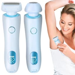 2 in 1 Women Shaver Tool Women Electric Epilator Waterproof Dual Head Electric Epilator Rechargeable Hair Remover for Face Body