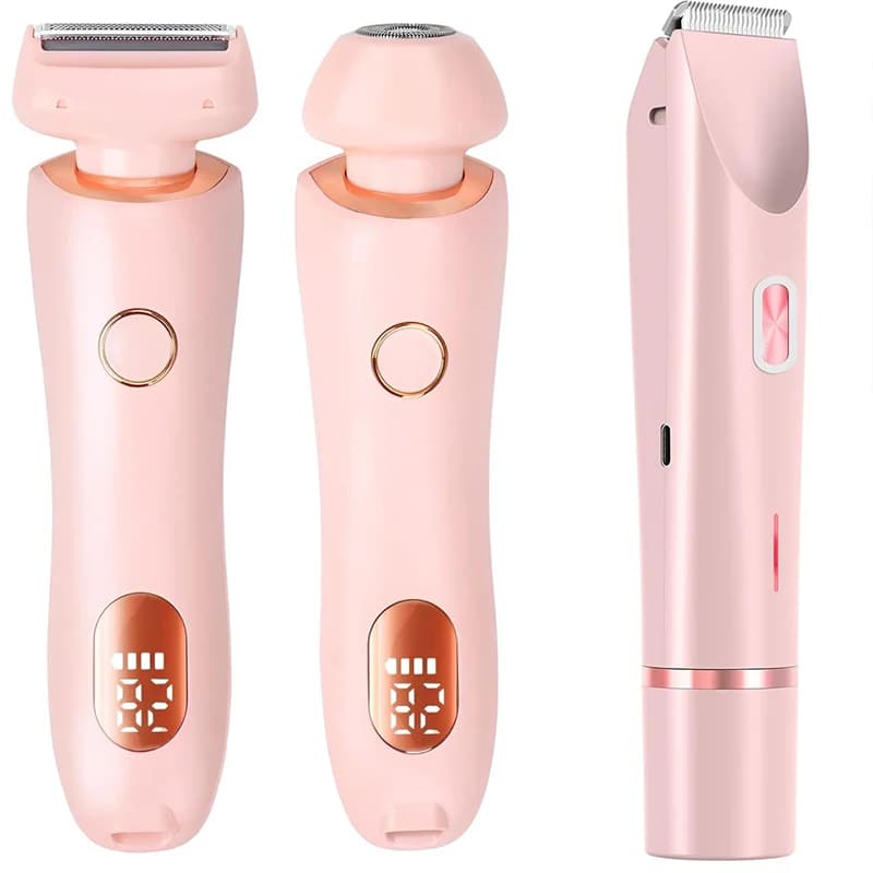 2 in 1 Women Shaver Tool Women Electric Epilator Waterproof Dual Head Electric Epilator Rechargeable Hair Remover for Face Body