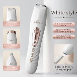 Women's Electric Shaver 3-in-1 Painless Epilator Portable Bikini Trimmer Facial Shaver for Ladies Body Underarms Legs