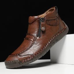 New Autumn Handmade Leather Men Boots Outdoor Design Sneakers Man Breathable Casual Leather Shoes Men Ankle Boots Fall Plus Size