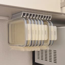 Kitchen Food Container Lid Holder Cabinet Space Saving Organizer Rack Plastic Shelf Hanger Bracket Wall Multi-Slot Sturdy Hook