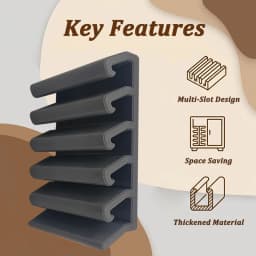 Kitchen Food Container Lid Holder Cabinet Space Saving Organizer Rack Plastic Shelf Hanger Bracket Wall Multi-Slot Sturdy Hook