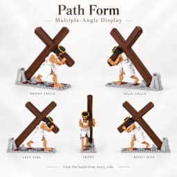 515PCS Jesus Cross Building Blocks 2 in 1 Crucifixion Path Model Bricks Religious Display Collectible Christian Gift Home Decor