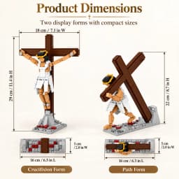 515PCS Jesus Cross Building Blocks 2 in 1 Crucifixion Path Model Bricks Religious Display Collectible Christian Gift Home Decor