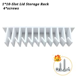 Kitchen Under‑Cabinet Food Container Lid Organizer Kitchen Sink Storage Lid Rack Hooks with Screw Wall Mount Space Saving Holder