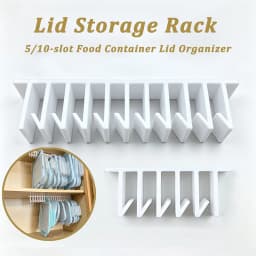 Kitchen Under‑Cabinet Food Container Lid Organizer Kitchen Sink Storage Lid Rack Hooks with Screw Wall Mount Space Saving Holder