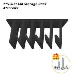 Kitchen Under‑Cabinet Food Container Lid Organizer Kitchen Sink Storage Lid Rack Hooks with Screw Wall Mount Space Saving Holder