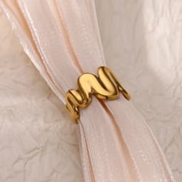 Stainless Steel Wave Rings for Women Gold Color Geometric Heart Rose Flower Wedding Ring Aesthetic Fashion Waterproof Jewelry