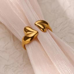 Stainless Steel Wave Rings for Women Gold Color Geometric Heart Rose Flower Wedding Ring Aesthetic Fashion Waterproof Jewelry