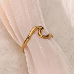 Stainless Steel Wave Rings for Women Gold Color Geometric Heart Rose Flower Wedding Ring Aesthetic Fashion Waterproof Jewelry