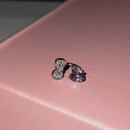 Cute Bowknot Love Heart 316L Titanium Steel Annular Ear Bone Nail Fashion Delicate Zircon Earring for Women Y2K Punk Jewelry